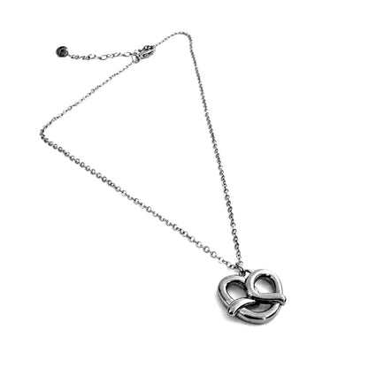Pretzel Charm stainless steel pendant necklace from the Lucky Charm Bar at Foxlark