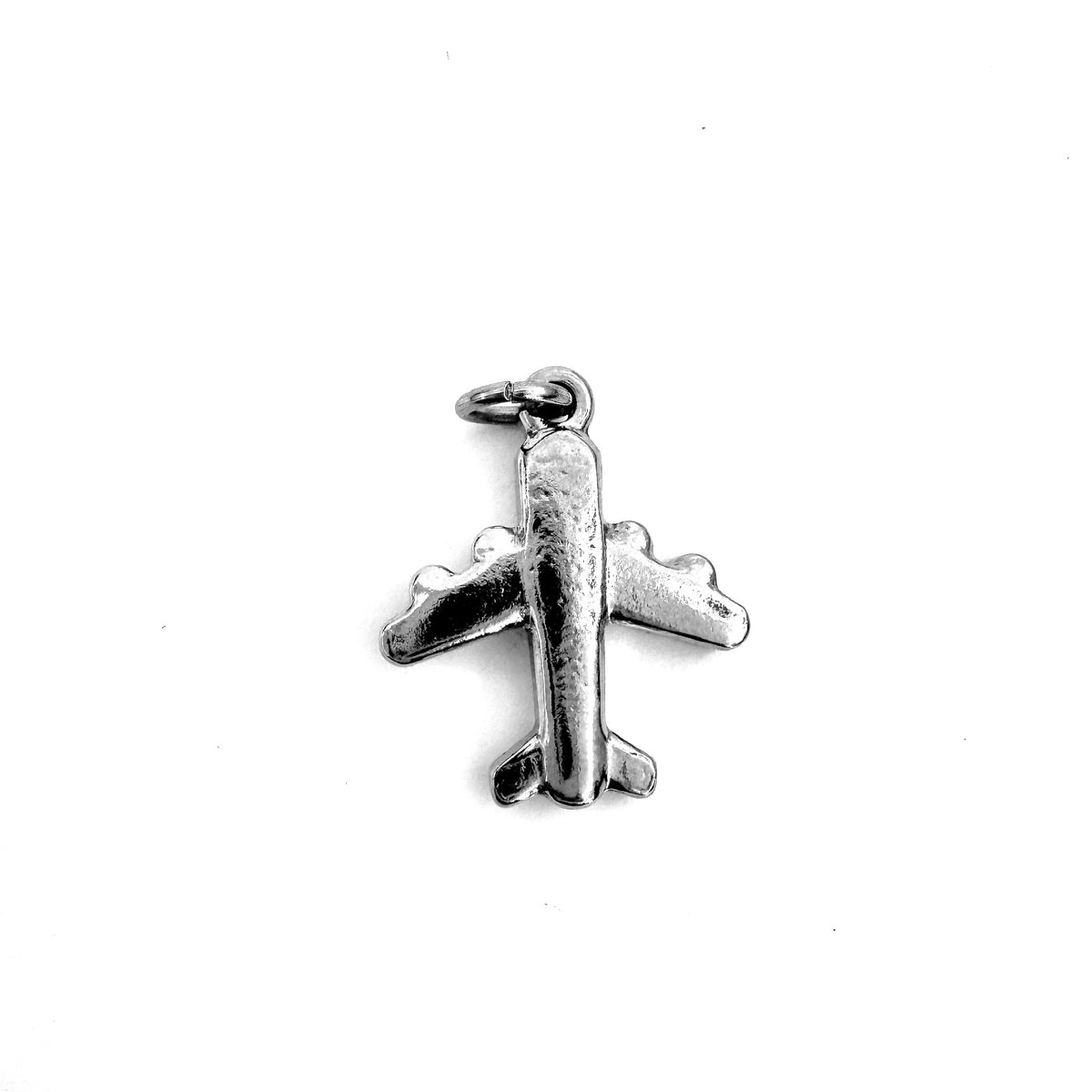 Airplane Charm stainless steel pendant necklace from the Lucky Charm Bar at Foxlark