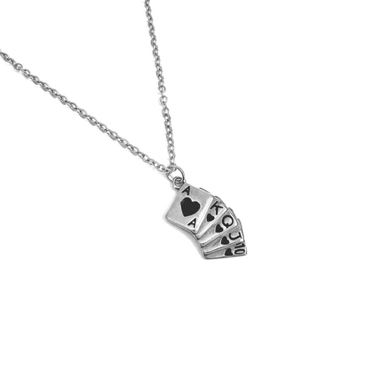 Playing Cards Charm stainless steel pendant necklace from the Lucky Charm Bar at Foxlark
