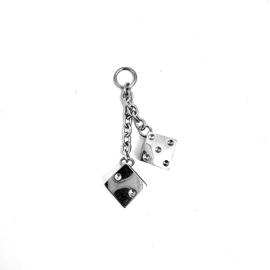 Dice Charm stainless steel lucky pendant necklace from the Lucky Charm Bar at Foxlark