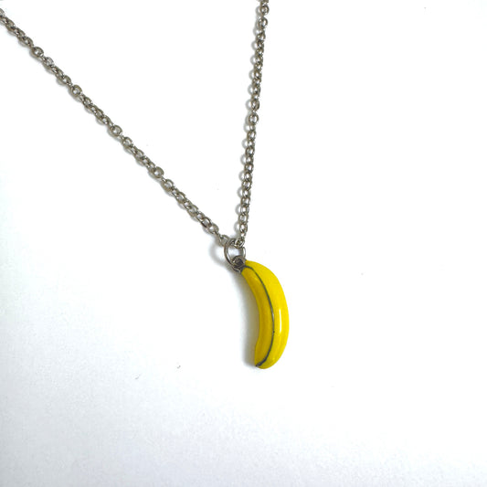 Banana Charm stainless steel pendant necklace from the Lucky Charm Bar at Foxlark