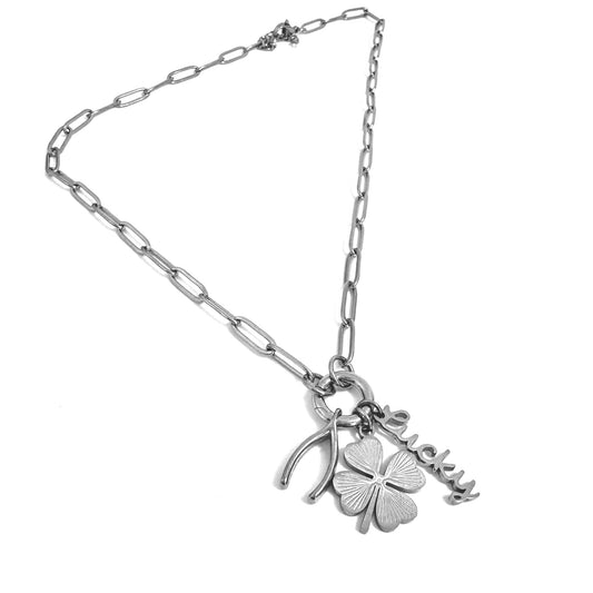 The Everyone's Obsessed Charm Collector Necklace - Paperclip Carabiner Chain from the Lucky Charm Bar by Foxlark