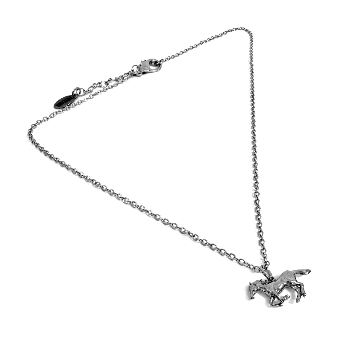 Western Horse Charm stainless steel pendant necklace from the Lucky Charm Bar at Foxlark