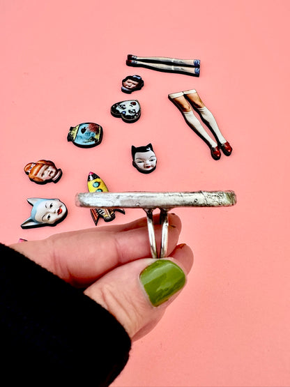 Party Girl Statement Ring – Fine Silver, Size 8.5 | The Weirdlings Collection