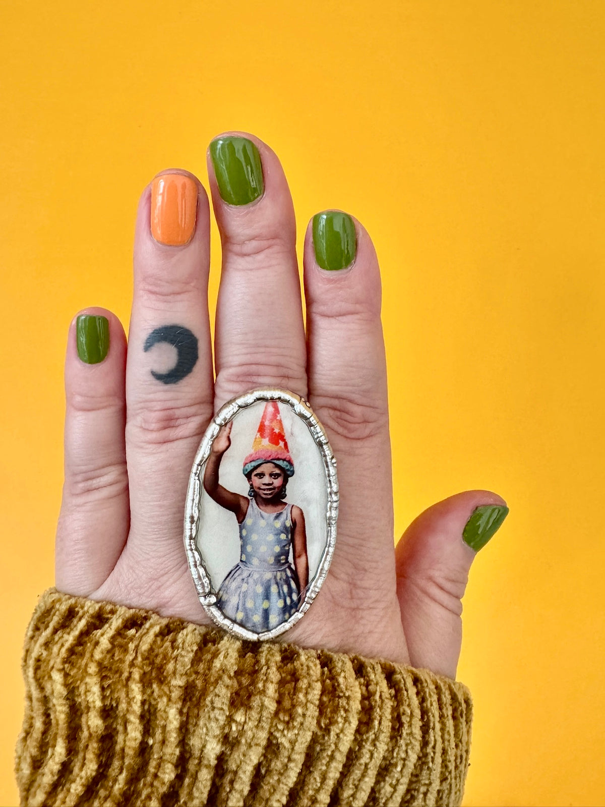 Party Girl Statement Ring – Fine Silver, Size 9 | The Weirdlings Collection