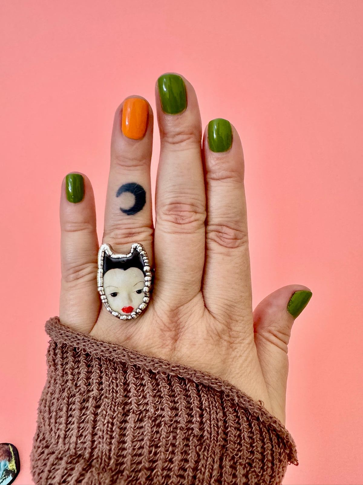 The Weirdlings Collection - Doll Head Ring | Size 7 | Fine Silver