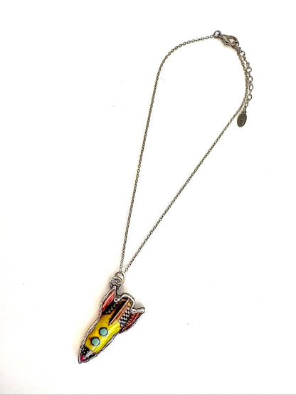 Rocket Necklace – Fine Silver Statement Pendant Necklace, Handmade | The Weirdlings Collection