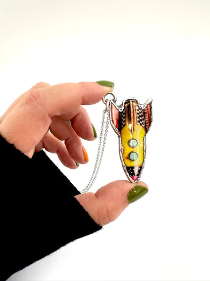 Rocket Necklace – Fine Silver Statement Pendant Necklace, Handmade | The Weirdlings Collection