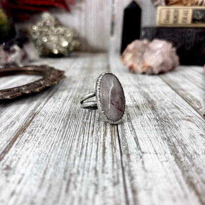 Rutilated Quartz Crystal Ring Fine Silver Size 9 / Foxlark Collection - One of a Kind