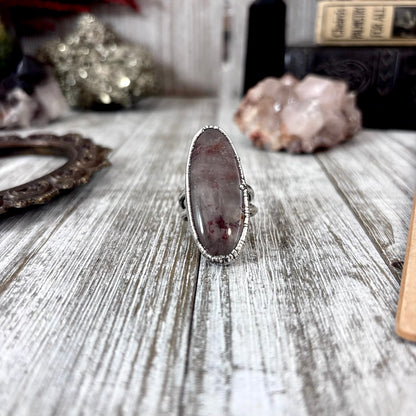 Rutilated Quartz Crystal Ring Fine Silver Size 10 / Foxlark Collection - One of a Kind