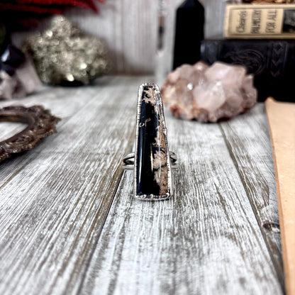 Fossilized Palm Root Crystal Ring Fine Silver Size 10 / Foxlark Collection - One of a Kind