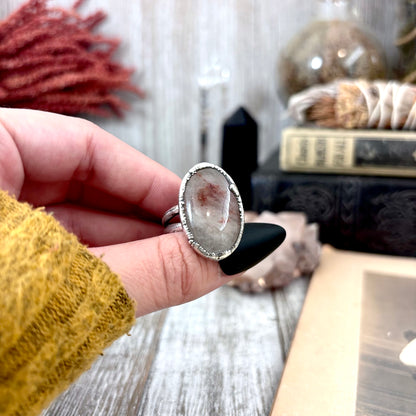 Rutilated Quartz Crystal Ring Fine Silver Size 10 / Foxlark Collection - One of a Kind