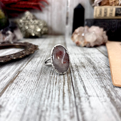 Rutilated Quartz Crystal Ring Fine Silver Size 10 / Foxlark Collection - One of a Kind