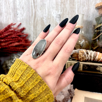 Rutilated Quartz Crystal Ring Fine Silver Size 6 / Foxlark Collection - One of a Kind