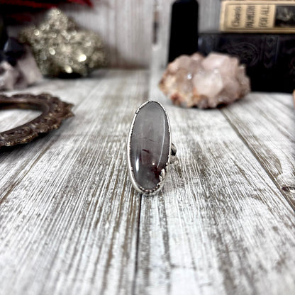 Rutilated Quartz Crystal Ring Fine Silver Size 6 / Foxlark Collection - One of a Kind