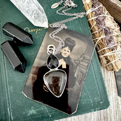 Multi Stone Black Onyx Silver Sheen Obsidian Necklace Silver / Foxlark Collection