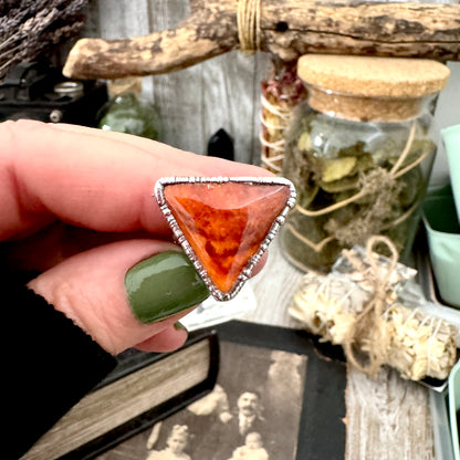 Spiny Oyster Ring Fine Silver Size 9 / Foxlark Collection - One of a Kind