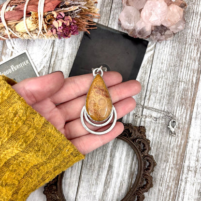 Moss & Moon Collection - Fossilized Coral Statement Necklace in Fine Silver / One of a Kind