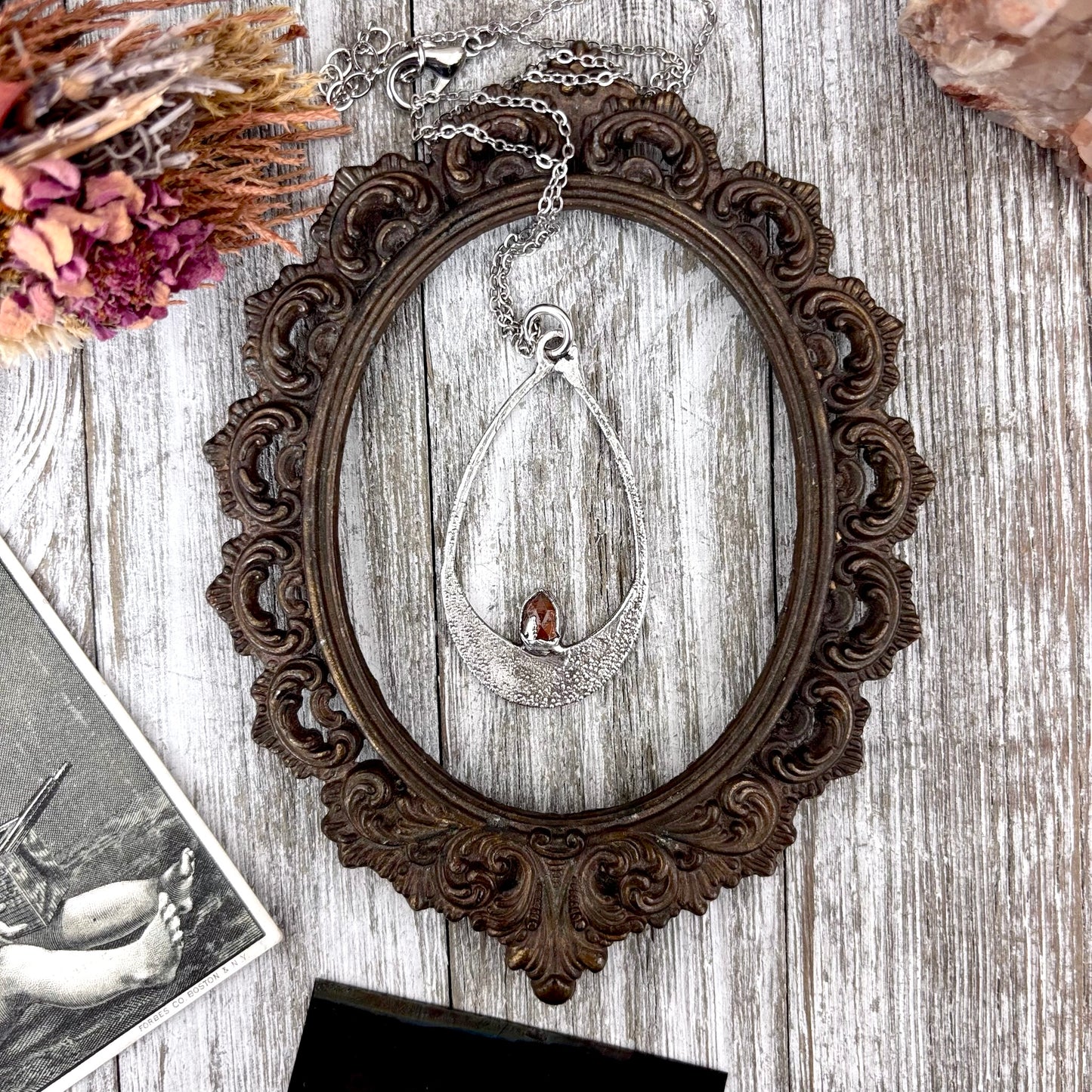 Orange Kyanite Crystal Necklace in Fine Silver / Foxlark Collection - One of a Kind