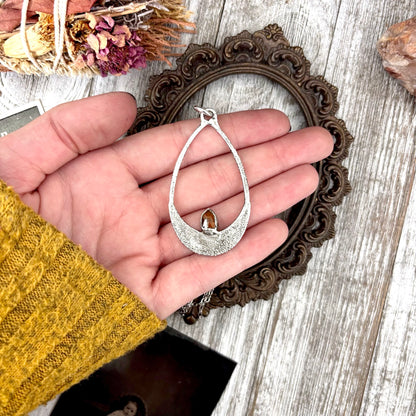 Orange Kyanite Crystal Necklace in Fine Silver / Foxlark Collection - One of a Kind