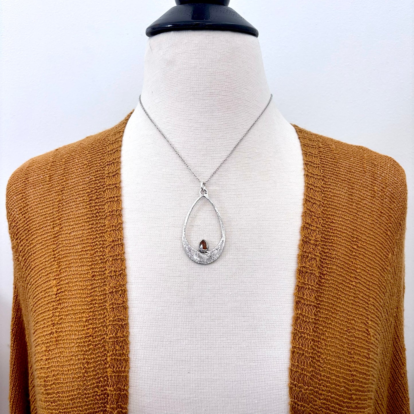 Orange Kyanite Crystal Necklace in Fine Silver / Foxlark Collection - One of a Kind