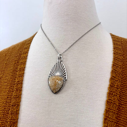 Moss & Moon Collection - Fossilized Coral Statement Necklace in Fine Silver / One of a Kind