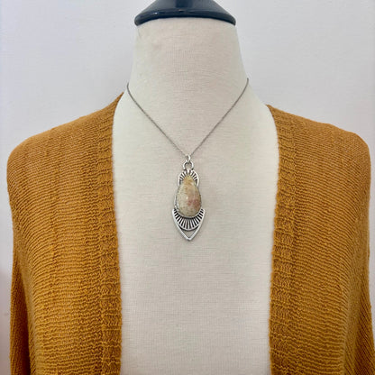 Moss & Moon Collection - Fossilized Coral Statement Necklace in Fine Silver / One of a Kind