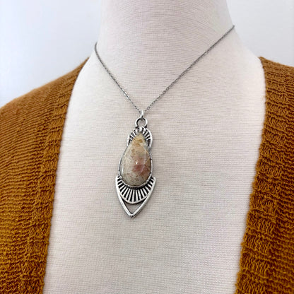 Moss & Moon Collection - Fossilized Coral Statement Necklace in Fine Silver / One of a Kind