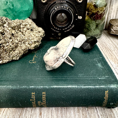 Ceramic Baby Doll Head Ring Fine Silver Size 9 / Foxlark Collection - One of a Kind