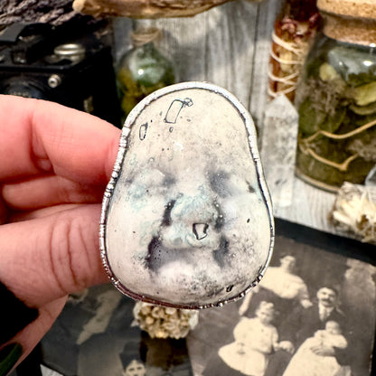 Ceramic Baby Doll Head Ring Fine Silver Size 10 / Foxlark Collection - One of a Kind