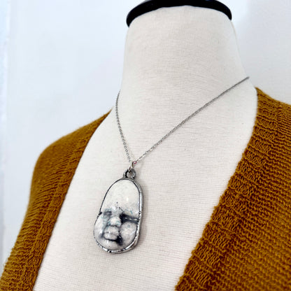 Ceramic Baby Doll Face Necklace Fine Silver / Foxlark Collection - One of a Kind