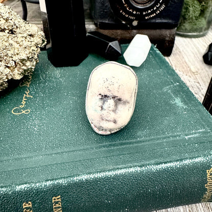 Ceramic Baby Doll Head Ring Fine Silver Size 5.5 / Foxlark Collection - One of a Kind