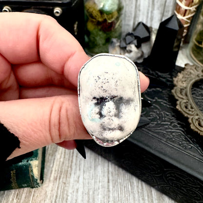 Ceramic Baby Doll Head Ring Fine Silver Size 5.5 / Foxlark Collection - One of a Kind