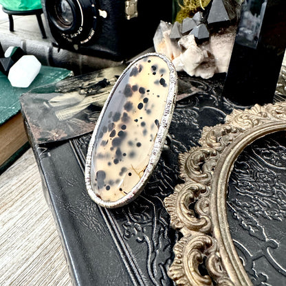 Montana Moss Agate Crystal Ring Fine Silver Size 7.5 / Foxlark Collection - One of a Kind