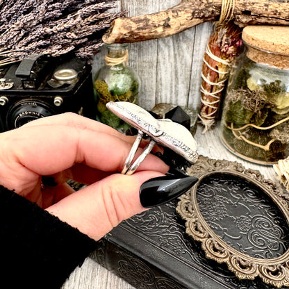 Ceramic Baby Doll Head Ring Fine Silver Size 9 / Foxlark Collection - One of a Kind