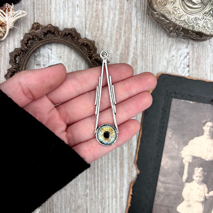 Blue Eyeball Necklace Fine Silver / Foxlark Collection - One of a Kind