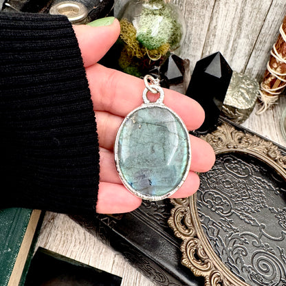 Blue Labradorite Necklace in Fine Silver / Foxlark Collection - One of a Kind