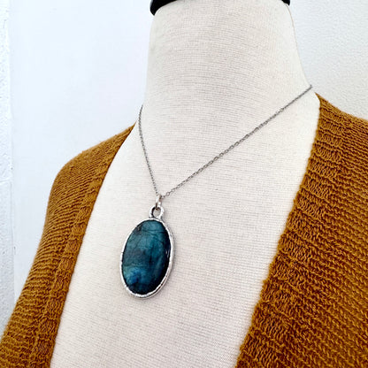 Blue Labradorite Necklace in Fine Silver / Foxlark Collection - One of a Kind