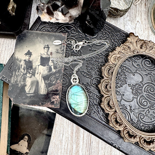 Blue Labradorite Necklace in Fine Silver / Foxlark Collection - One of a Kind