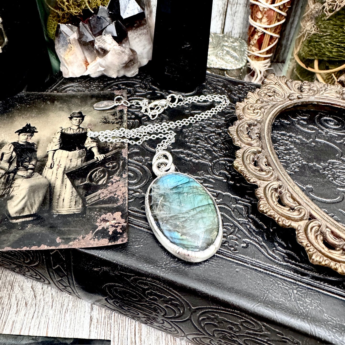 Blue Labradorite Necklace in Fine Silver / Foxlark Collection - One of a Kind