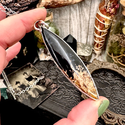 Fossilized Palm Root Necklace in Fine Silver / Foxlark Collection - One of a Kind