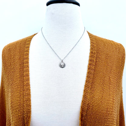 Tiny Talisman Collection - Sterling Silver  Scarab Necklace Pendant  /