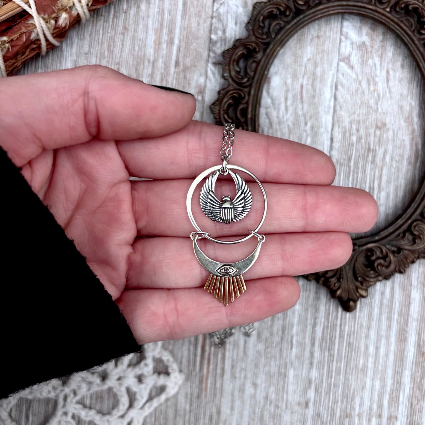 Scarab Evil Eye Talisman Necklace / Talisman Collection-Sterling Silver