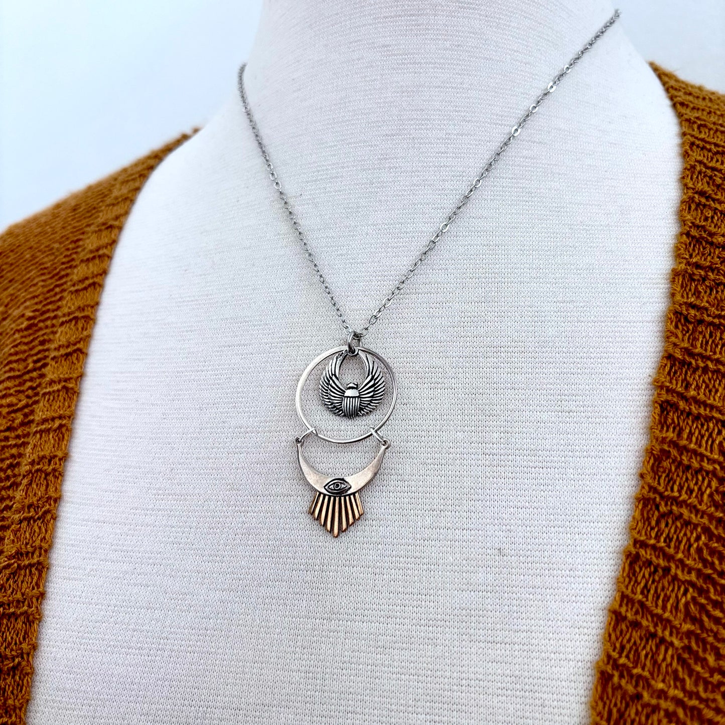 Scarab Evil Eye Talisman Necklace / Talisman Collection-Sterling Silver