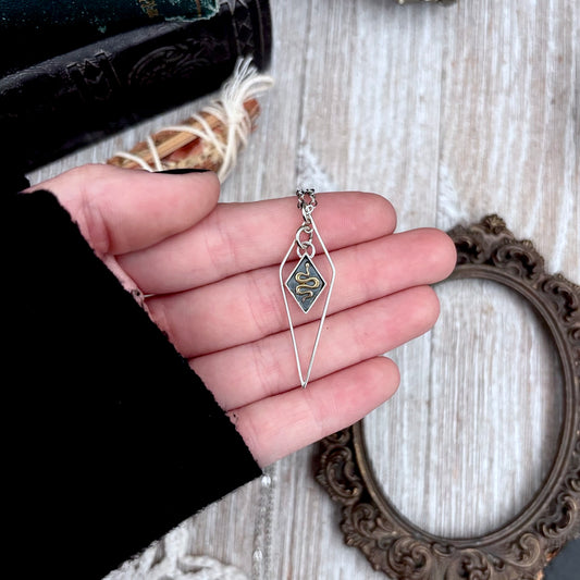 Diamond Snake Talisman Necklace / Talisman Collection-Sterling Silver