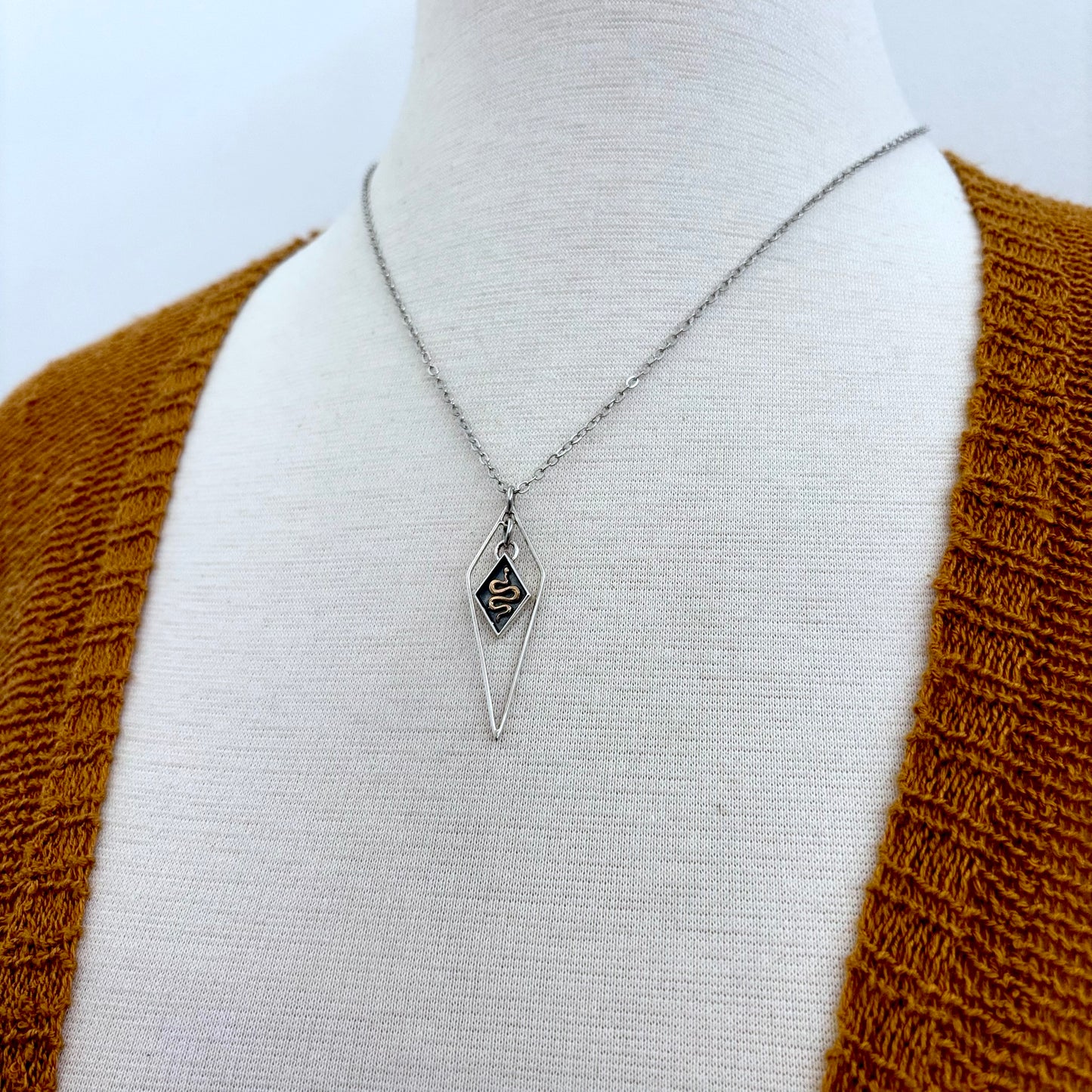 Diamond Snake Talisman Necklace / Talisman Collection-Sterling Silver