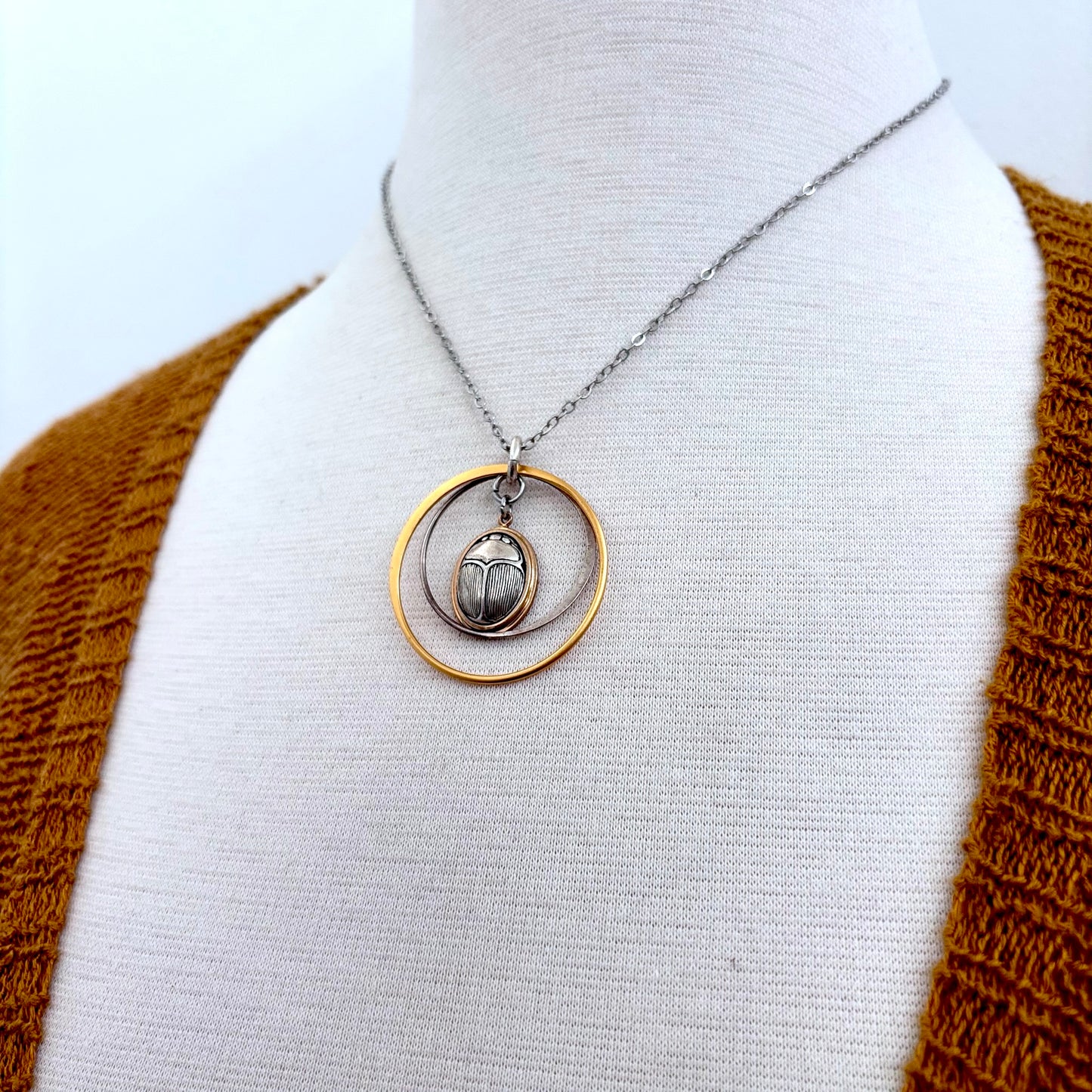 Gold Scarab Talisman Necklace / Talisman Collection-Sterling Silver