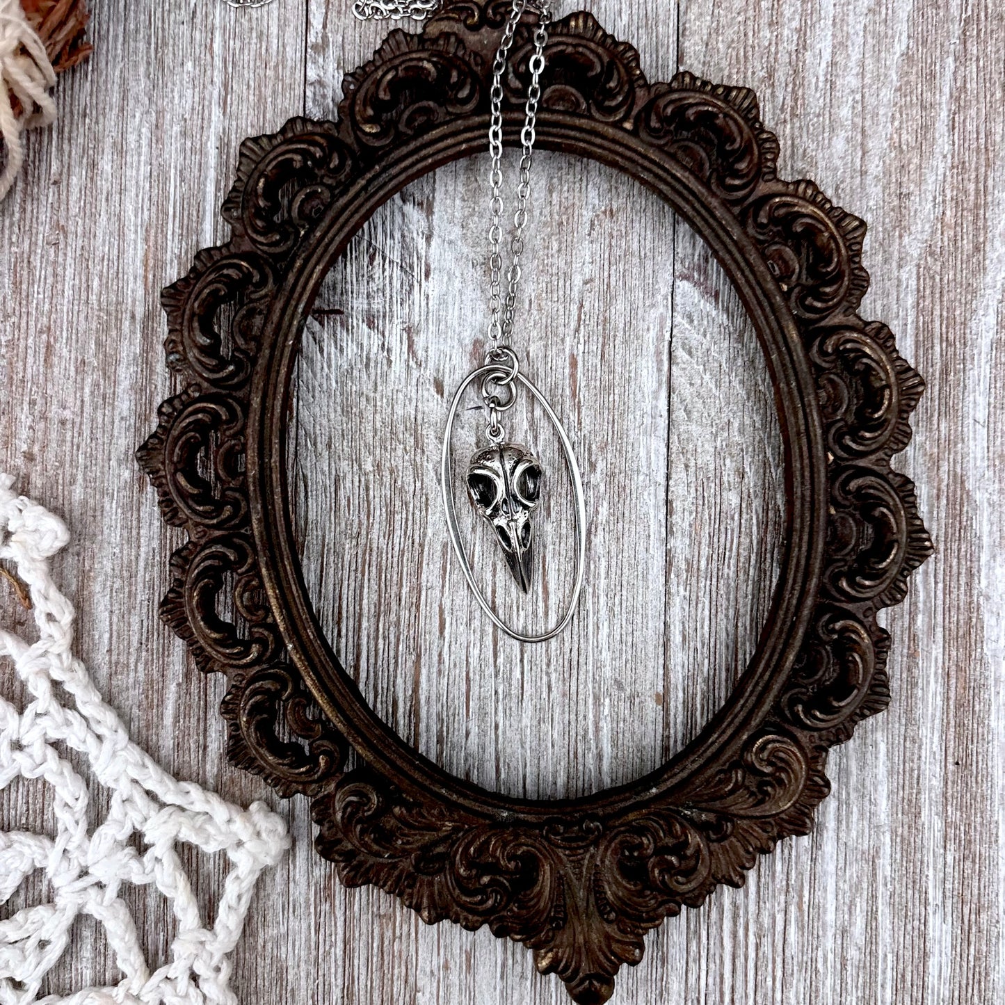 Raven Skull Talisman Necklace / Talisman Collection-Sterling Silver