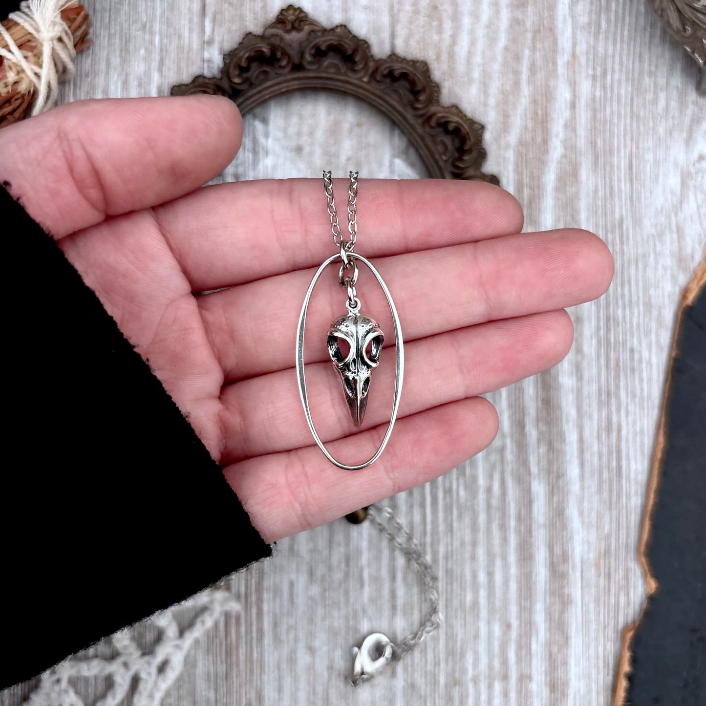 Raven Skull Talisman Necklace / Talisman Collection-Sterling Silver