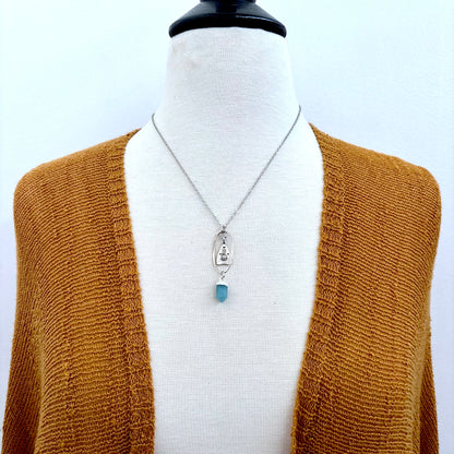 Aventurine Planchet Talisman Necklace / Talisman Collection-Sterling Silver